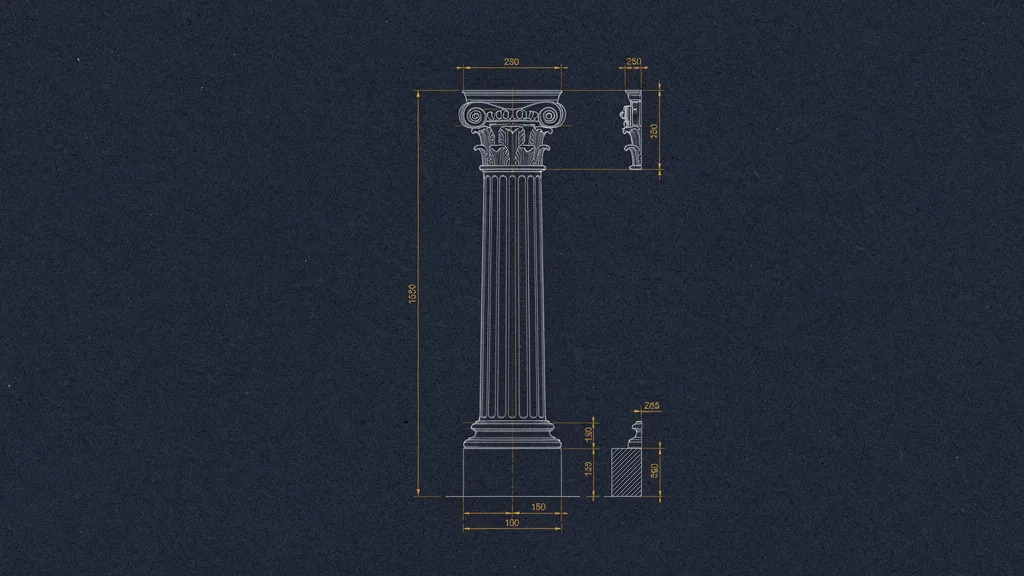 Career blueprint — classical column with measurements