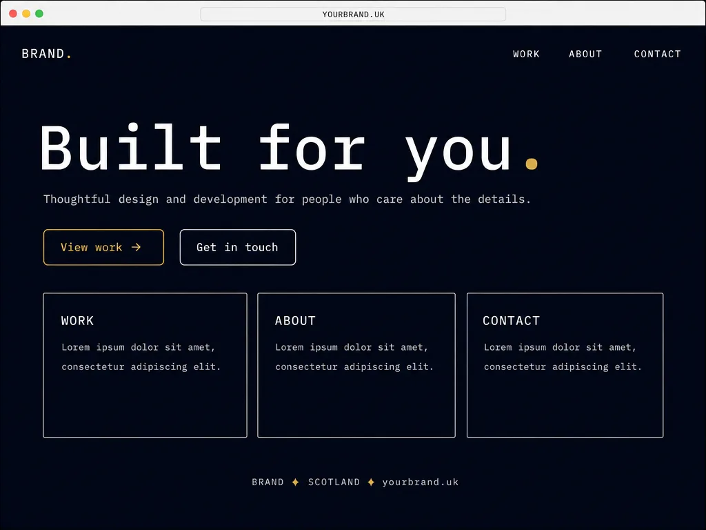 Finished Wayforth-style website built from the sketch